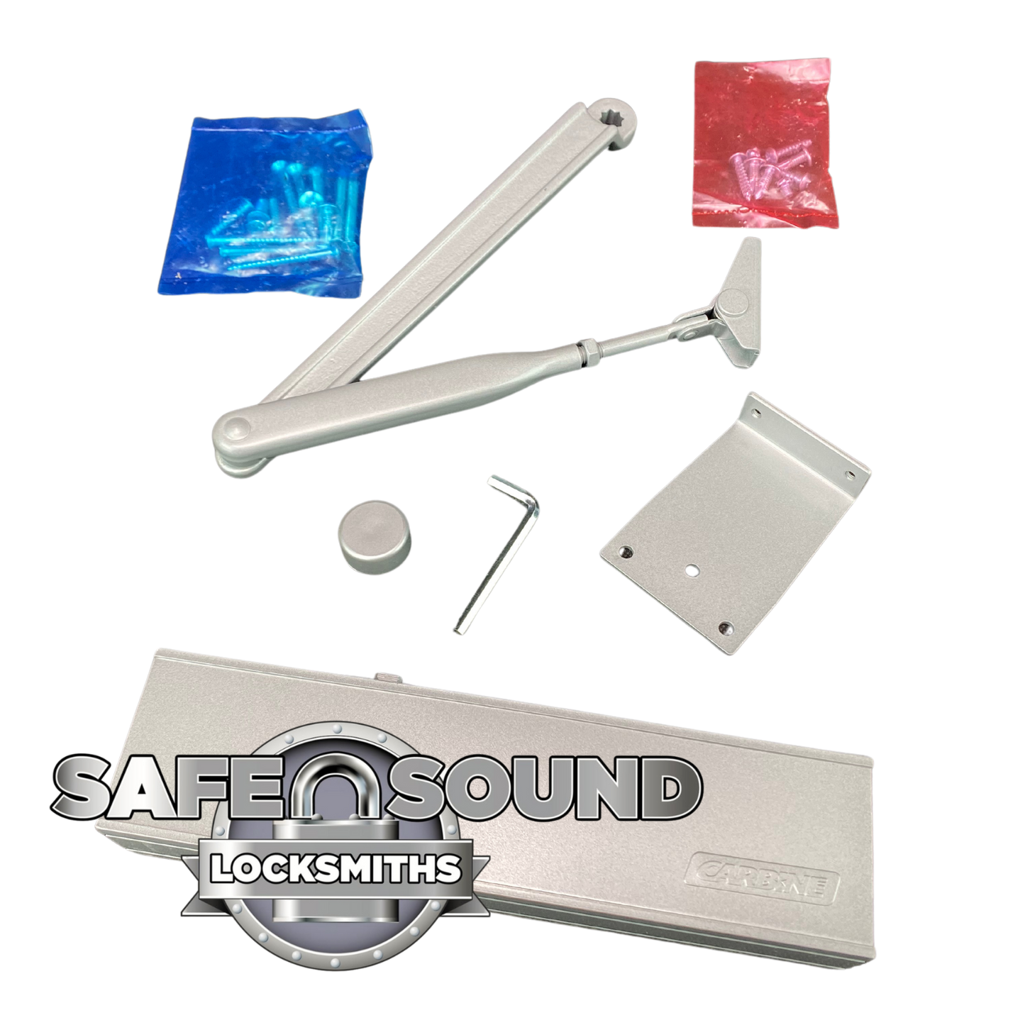 Carbine LAKCDC3S CDC-3 EN2-4 Standard Arm Door Closer with Backcheck Silver CDC-3-S - Safe and Sound Locksmiths
