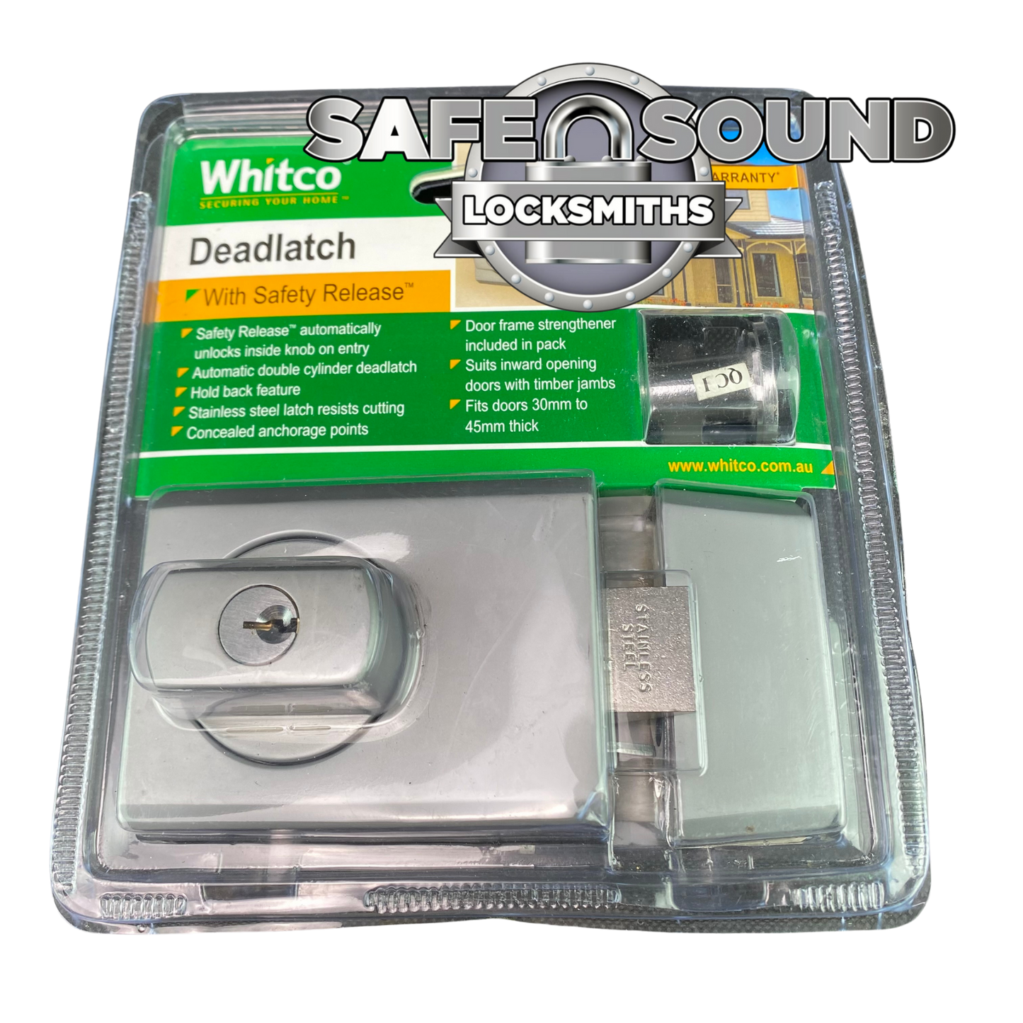 Whitco W750605 W75 Double Cylinder Deadlatch with Safety Release - Safe and Sound Locksmiths