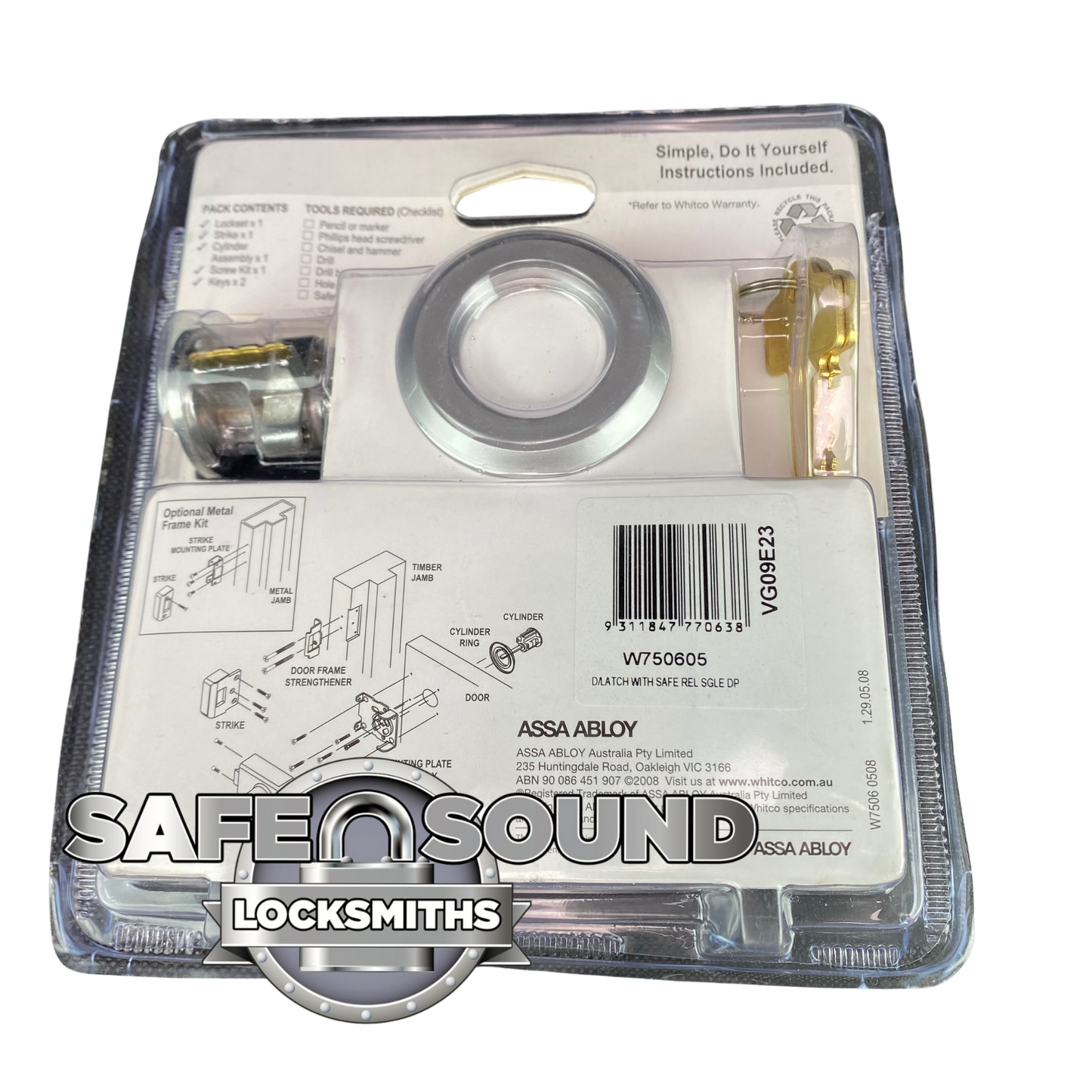 Whitco double cylinder deadlatch is non handed and suitable for external domestic doors - Safe and Sound Locksmiths