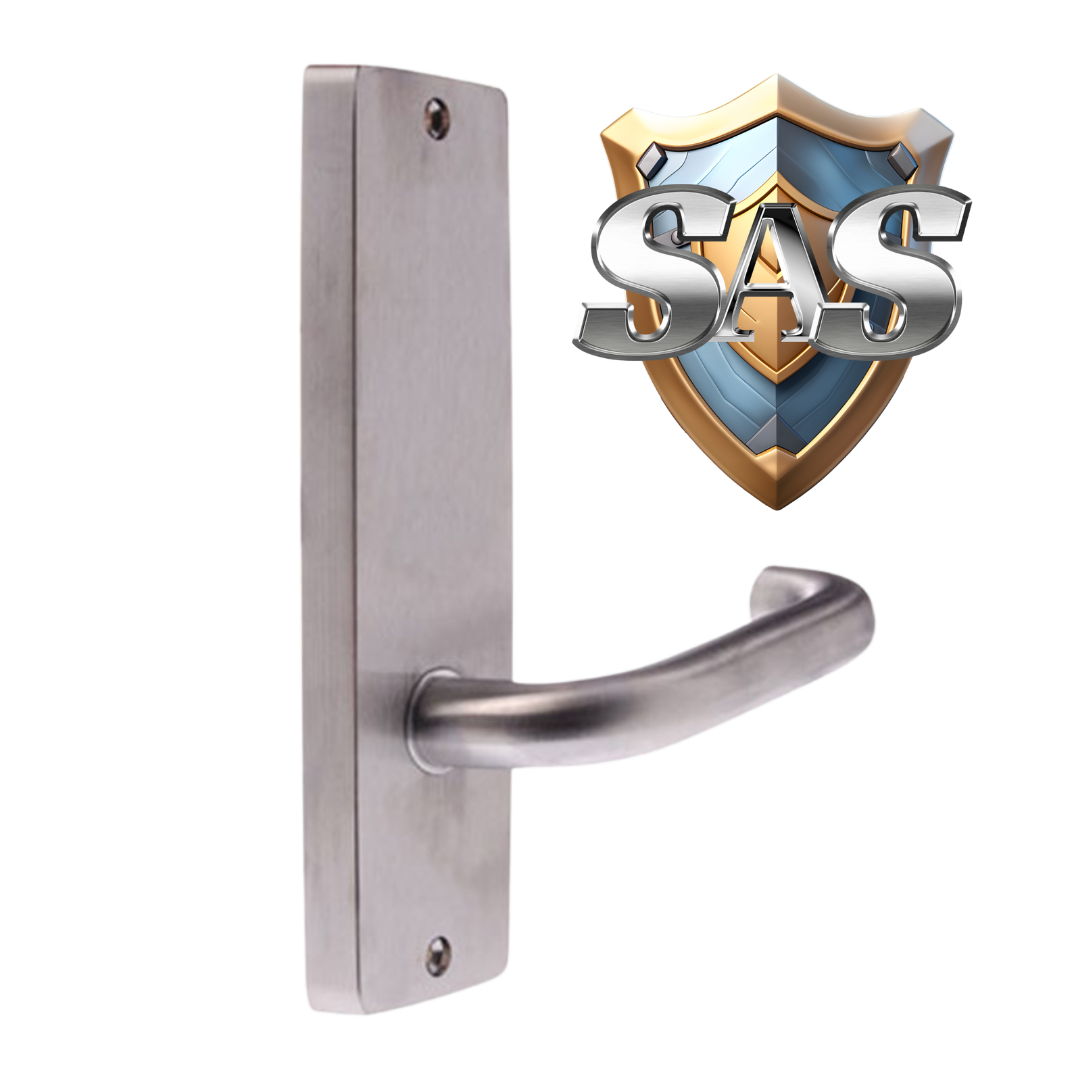 Lockwood Furniture Square End Plate Visible Fix with 70 Lever Satin Chrome - 1905/70SC - Handle